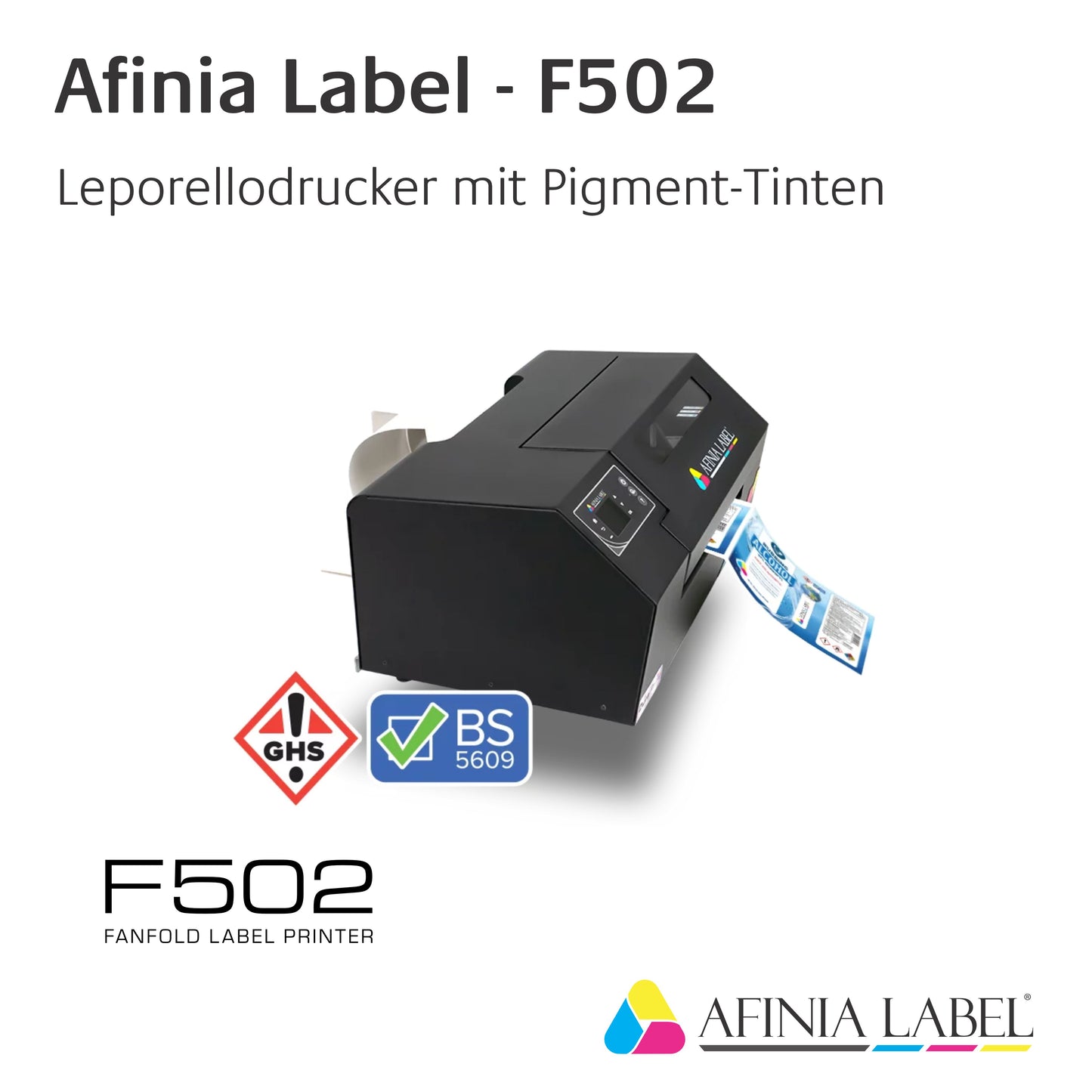 Afinia Label - F502 Leporello-Etikettendrucker - mit Pigment-Tinten