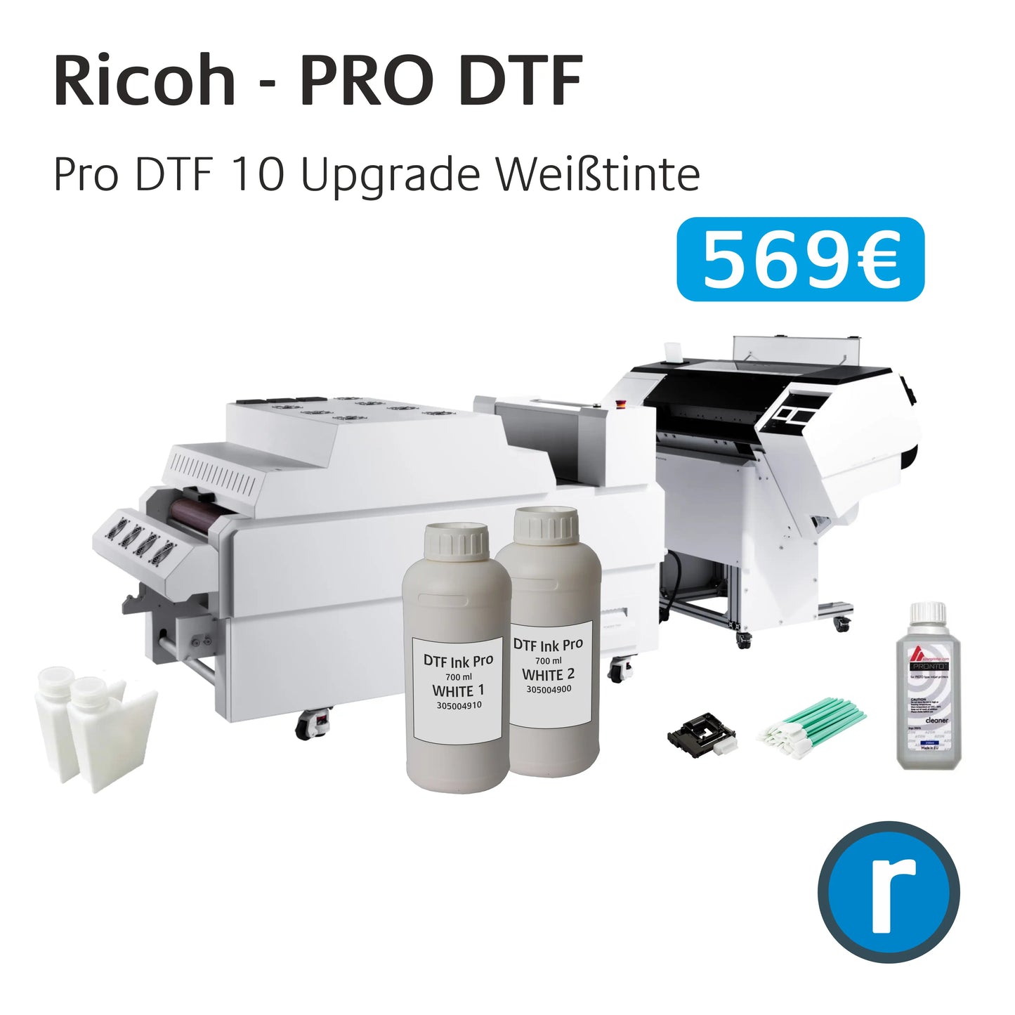 Pro DTF 10 Vor-Ort-Umstellung auf neue Pro-Weiß-Tinten