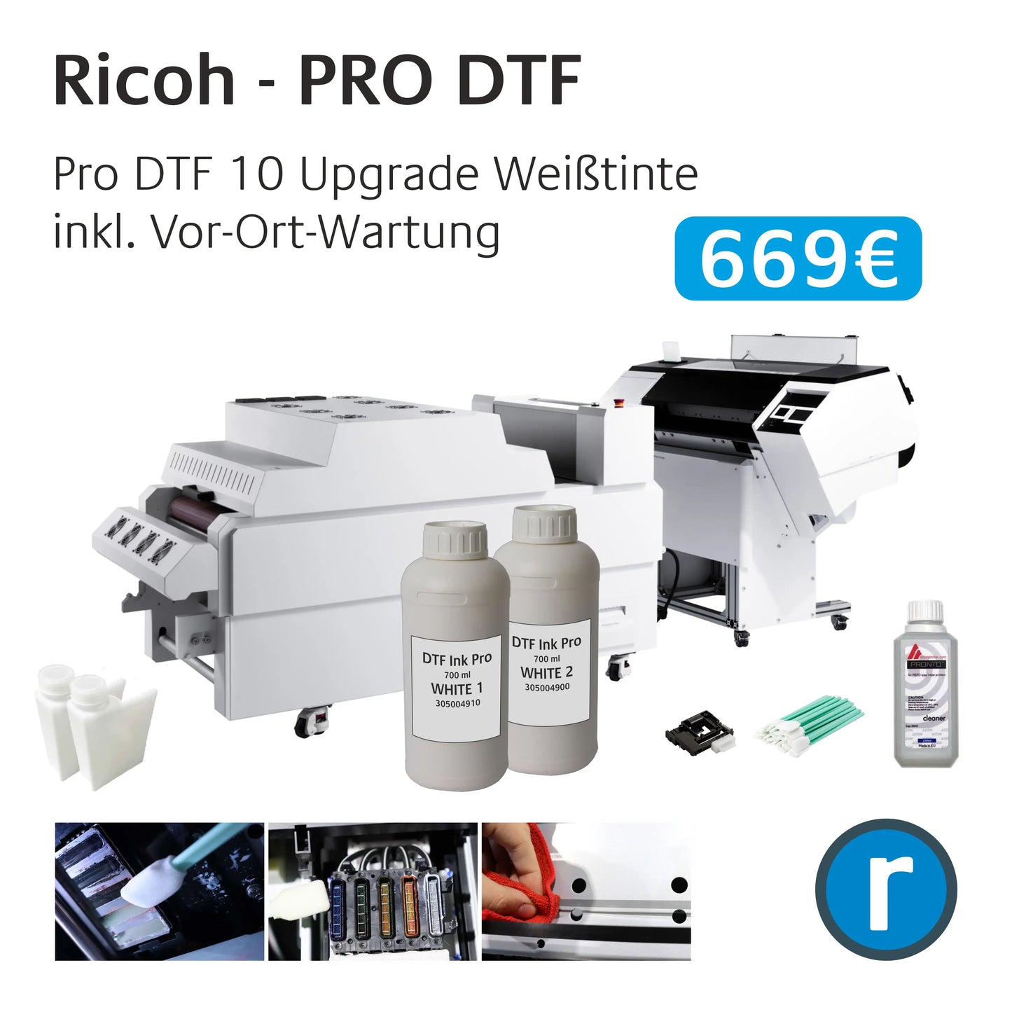 Pro DTF 10 Vor-Ort-Wartung inkl. Umstellung auf neue Pro-Weiß-Tinten