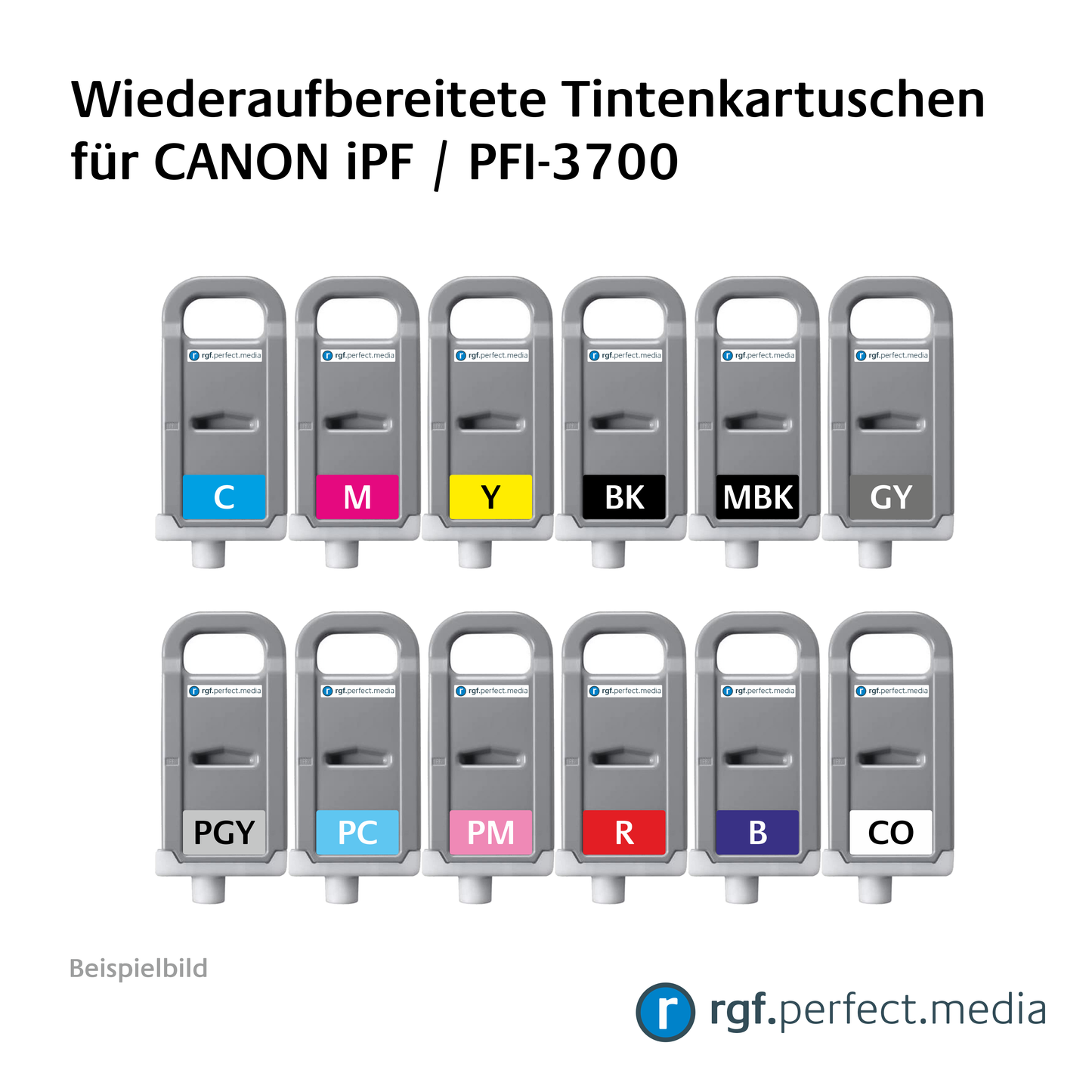 Wiederaufbereitete Tintenkartuschen No.3700 Serie kompatibel für Canon iPF - Serie