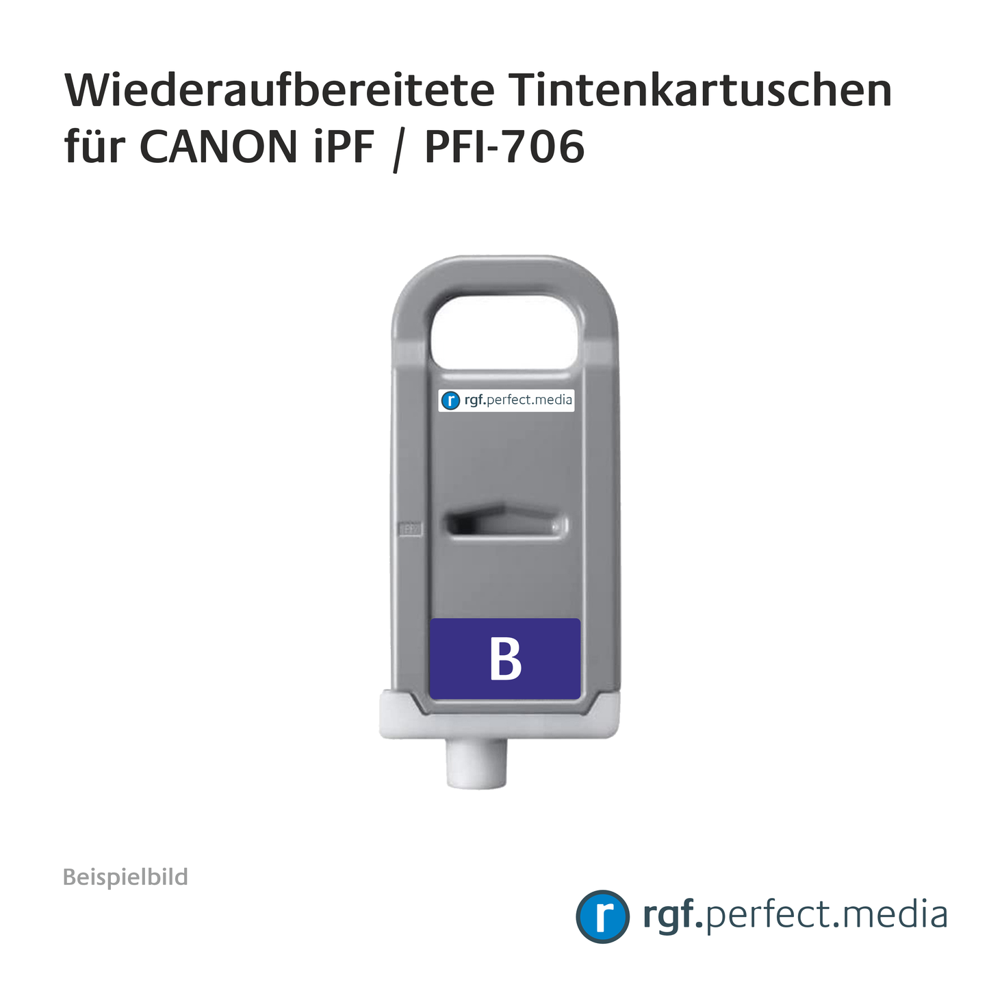 Wiederaufbereitete Tintenkartuschen No.706 Serie kompatibel für Canon iPF - Serie Blue (#706) - Art.Nr. 706011