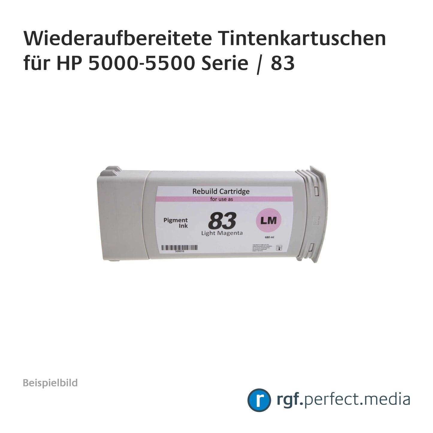 Wiederaufbereitete Tintenkartuschen No.83 Serie kompatibel für Hewlett Packard 5000-5500 Serie Light Magenta (#83) - Art.-Nr. 500016