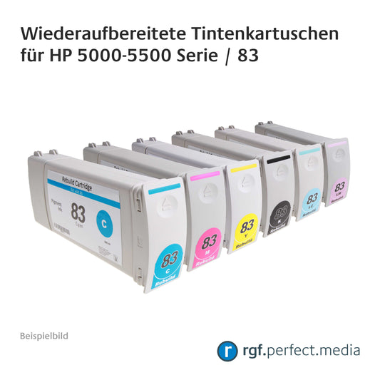 Wiederaufbereitete Tintenkartuschen No.83 Serie kompatibel für Hewlett Packard 5000-5500 Serie