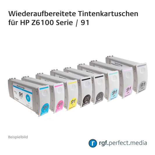 Wiederaufbereitete Tintenkartuschen No.91 Serie kompatibel für Hewlett Packard Z6100 Serie