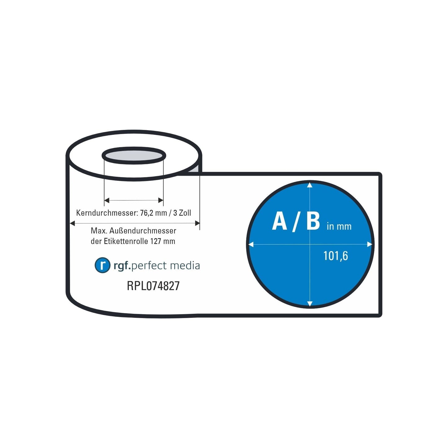 RPLDJG016 - Papier-Etiketten, Weiß, High Gloss, Verstärkt, Tinte / Inkjet - Rund & Oval ***
