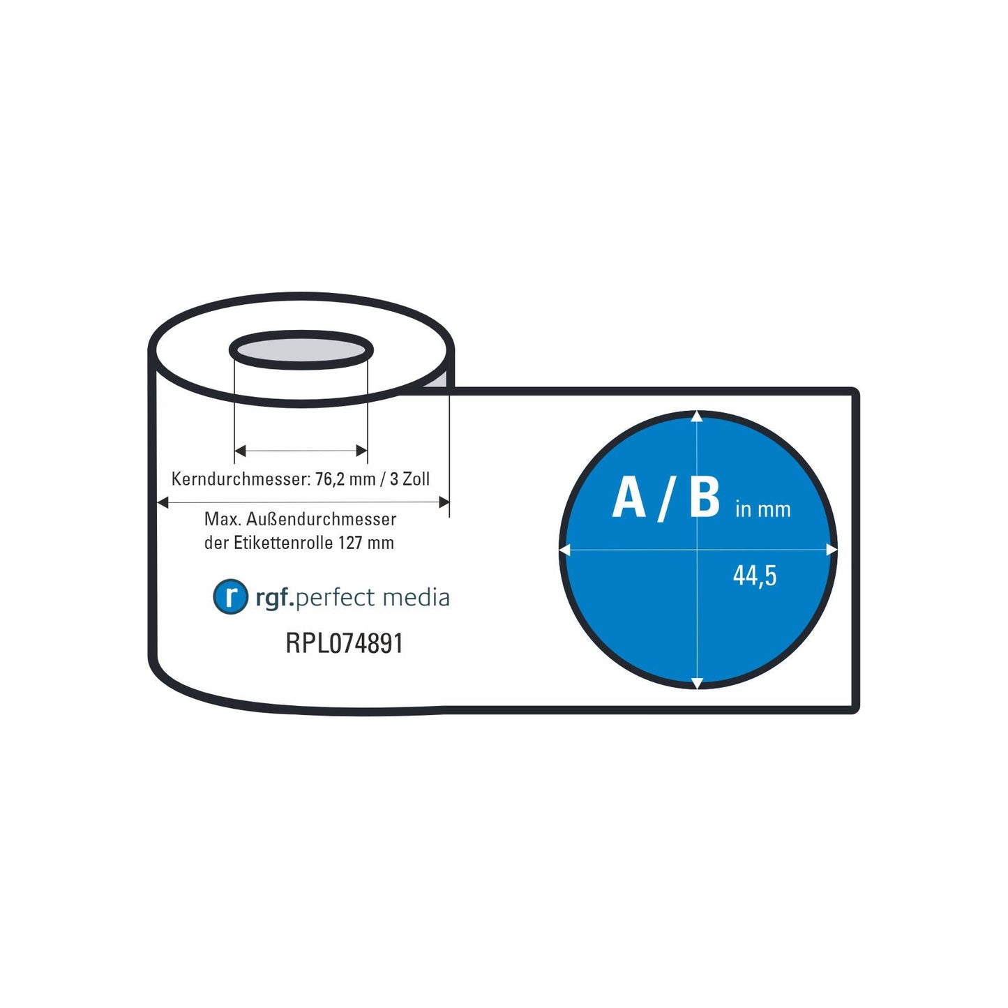 RPLDJG012 - Papier-Etiketten, Weiß, High Gloss, Permanent & Blockout, Tinte / Inkjet - Rund & Oval