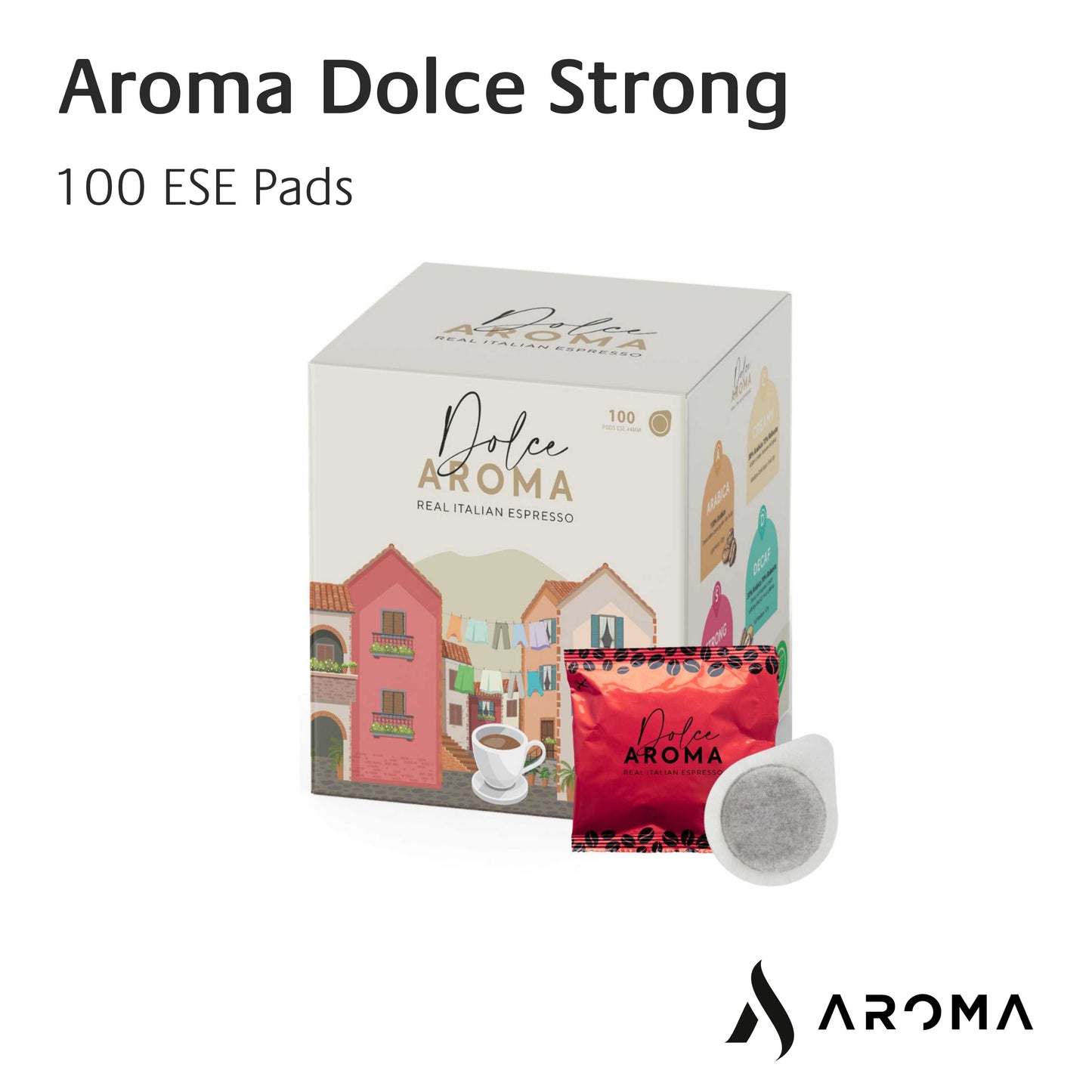 Aroma Dolce Strong Coffee (100 Pads)