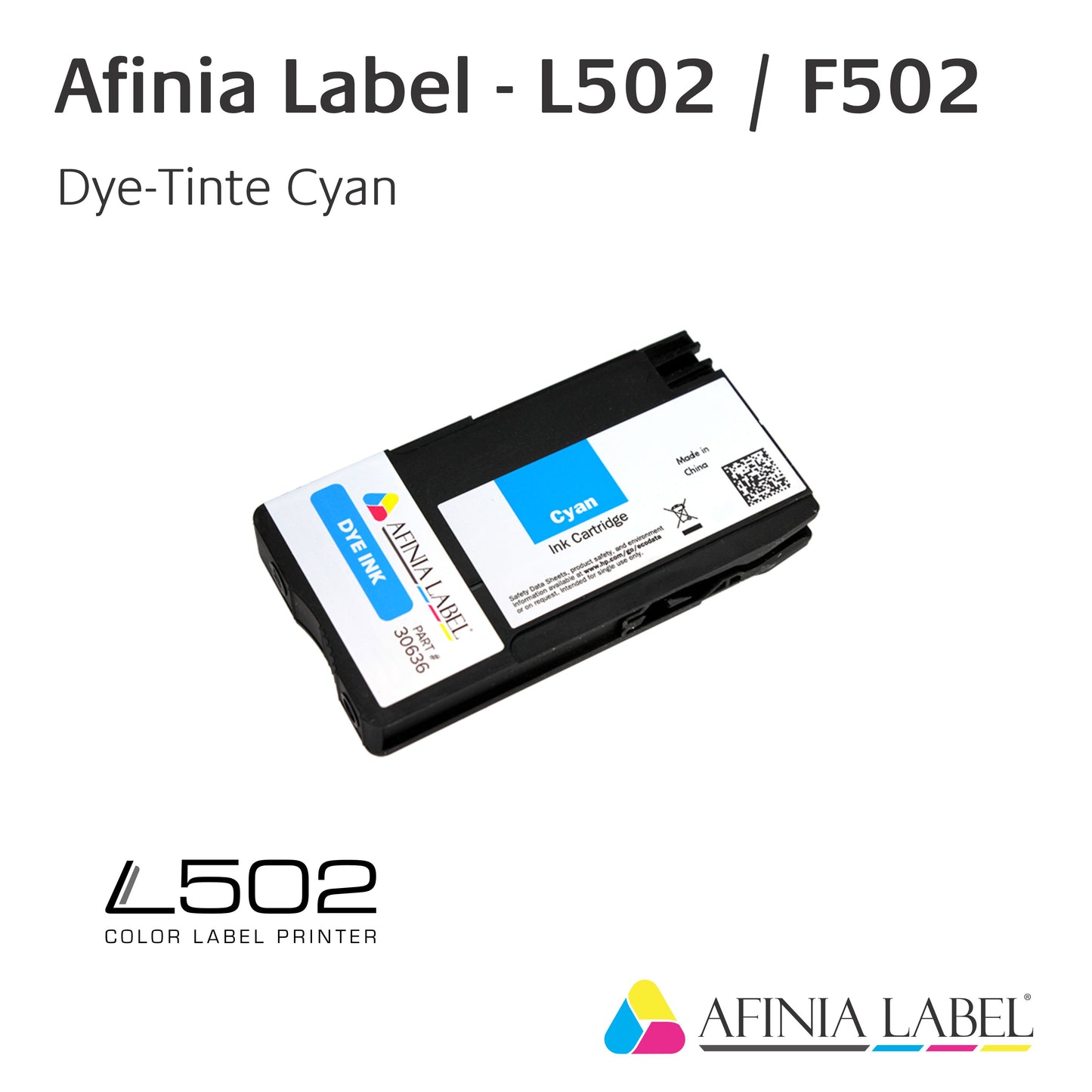 Afinia Label - Cartucce d'inchiostro colorante per L502 / F502 - Ciano 