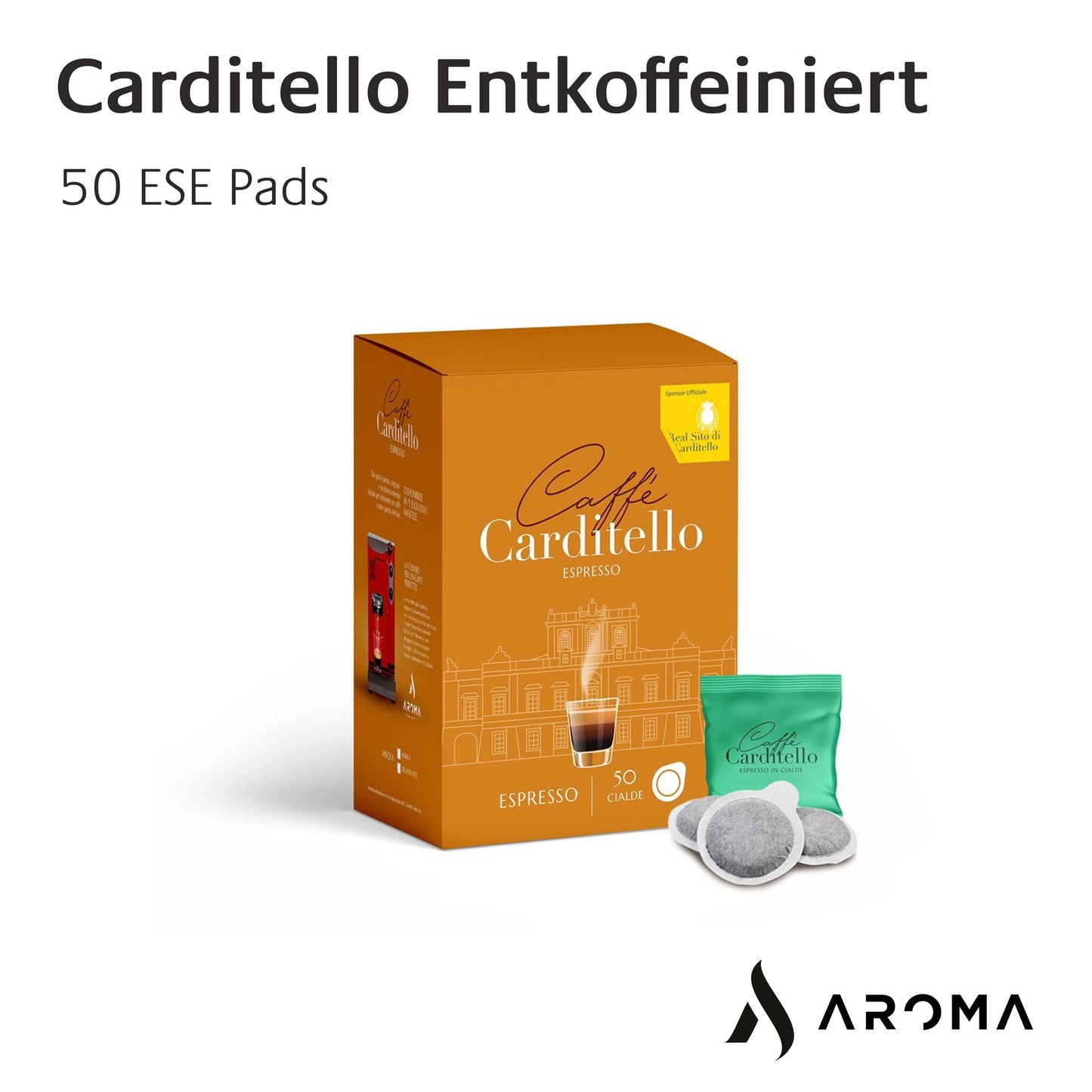 Aroma Carditello Entkoffeiniert Kaffee (50 Pad´s)