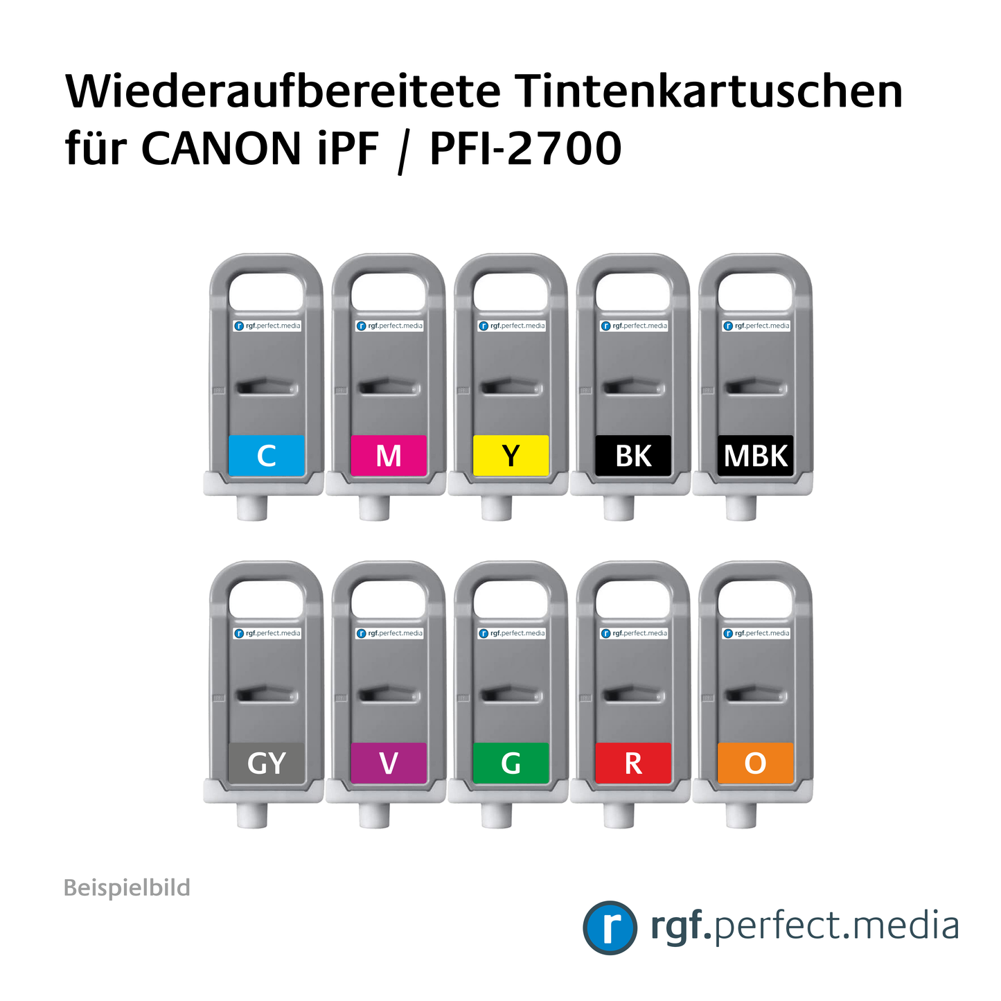 Wiederaufbereitete Tintenkartuschen No.2700 Serie kompatibel für Canon iPF - Serie
