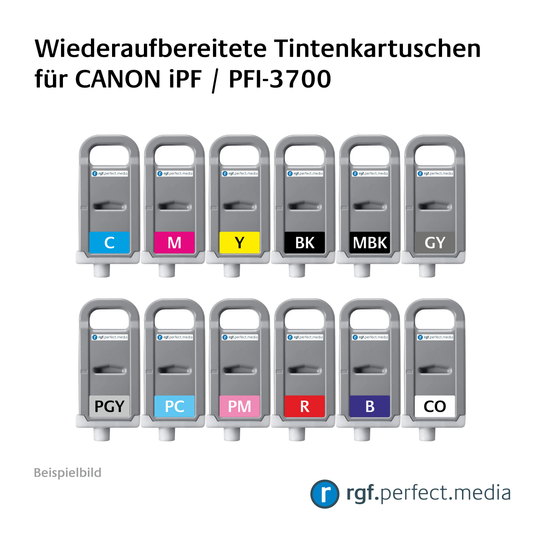 Wiederaufbereitete Tintenkartuschen No.3700 Serie kompatibel für Canon iPF - Serie