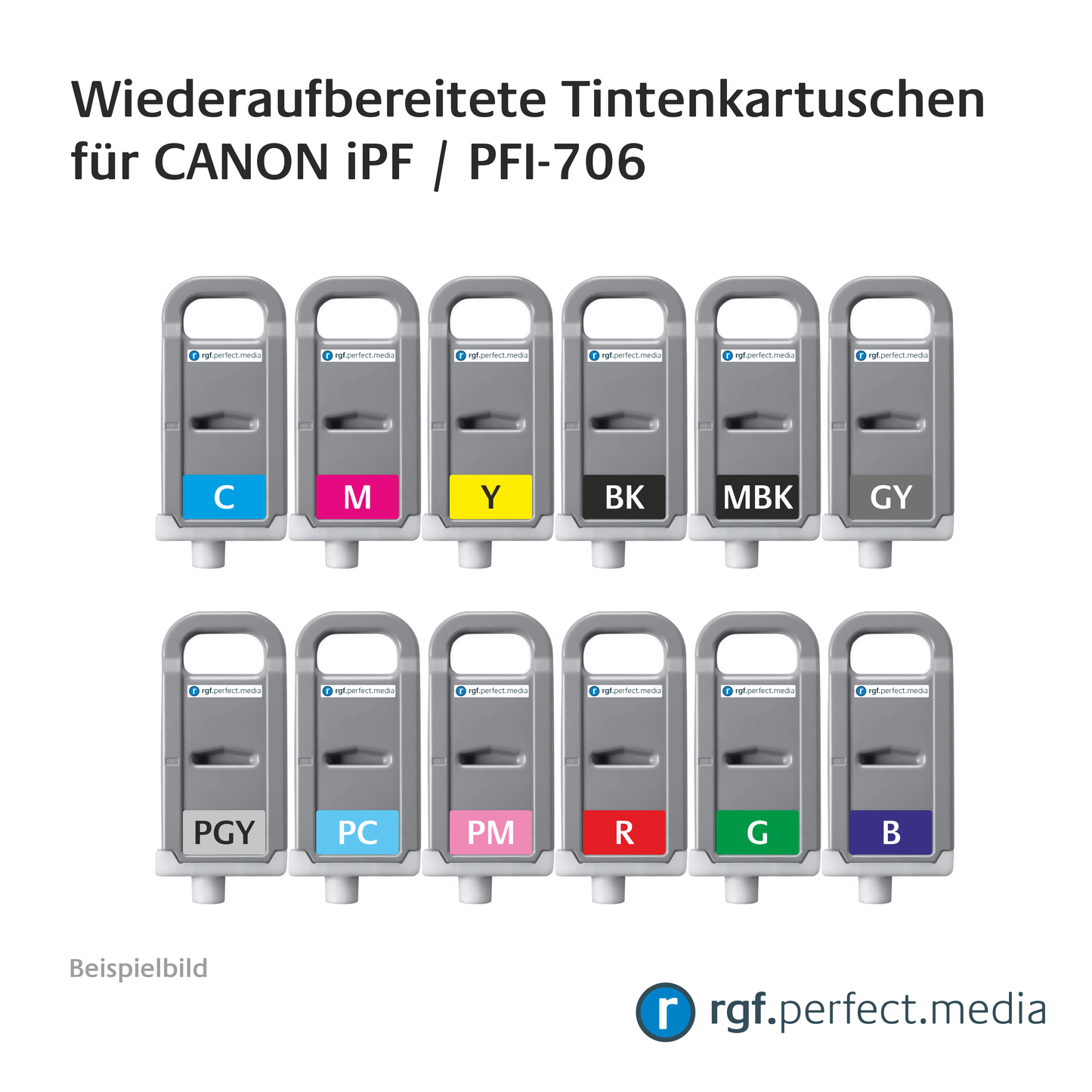 Wiederaufbereitete Tintenkartuschen No.706 Serie kompatibel für Canon iPF - Serie