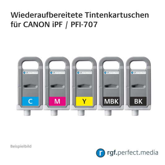 Wiederaufbereitete Tintenkartuschen No.707 Serie kompatibel für Canon iPF - Serie
