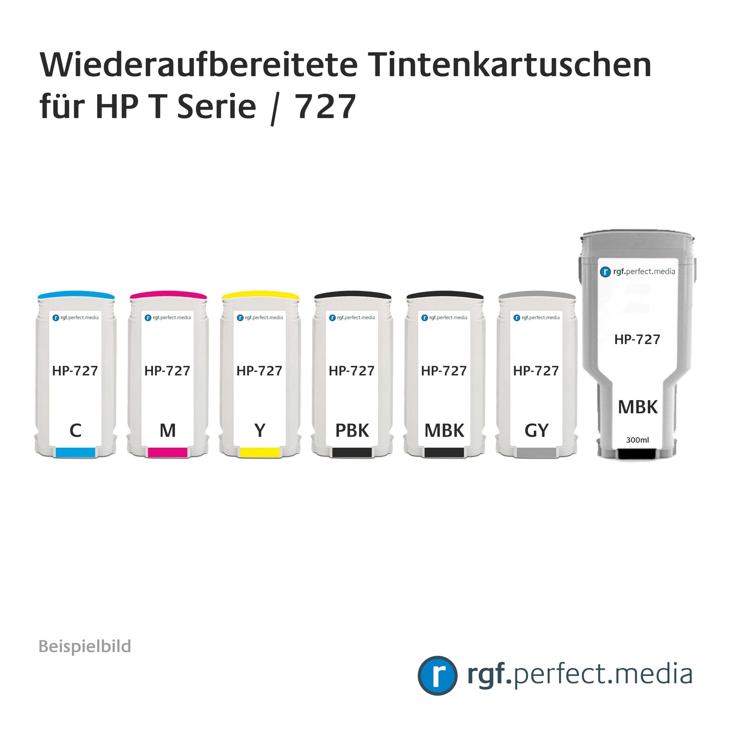 Wiederaufbereitete Tintenkartuschen No.727 Serie kompatibel für Hewlett Packard T-Serie