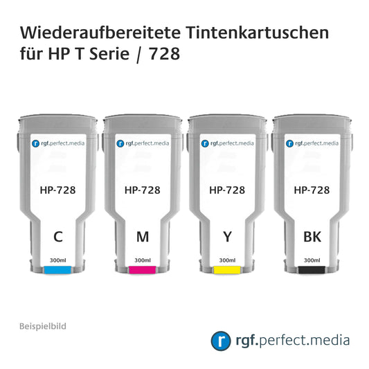 Wiederaufbereitete Tintenkartuschen No.728 Serie kompatibel für Hewlett Packard T730 Serie