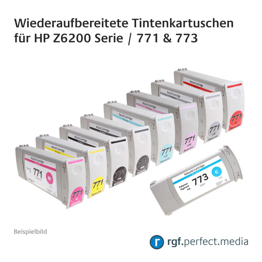 Wiederaufbereitete Tintenkartuschen No.771 + No.773  Serie kompatibel für Hewlett Packard Z6200 Serie