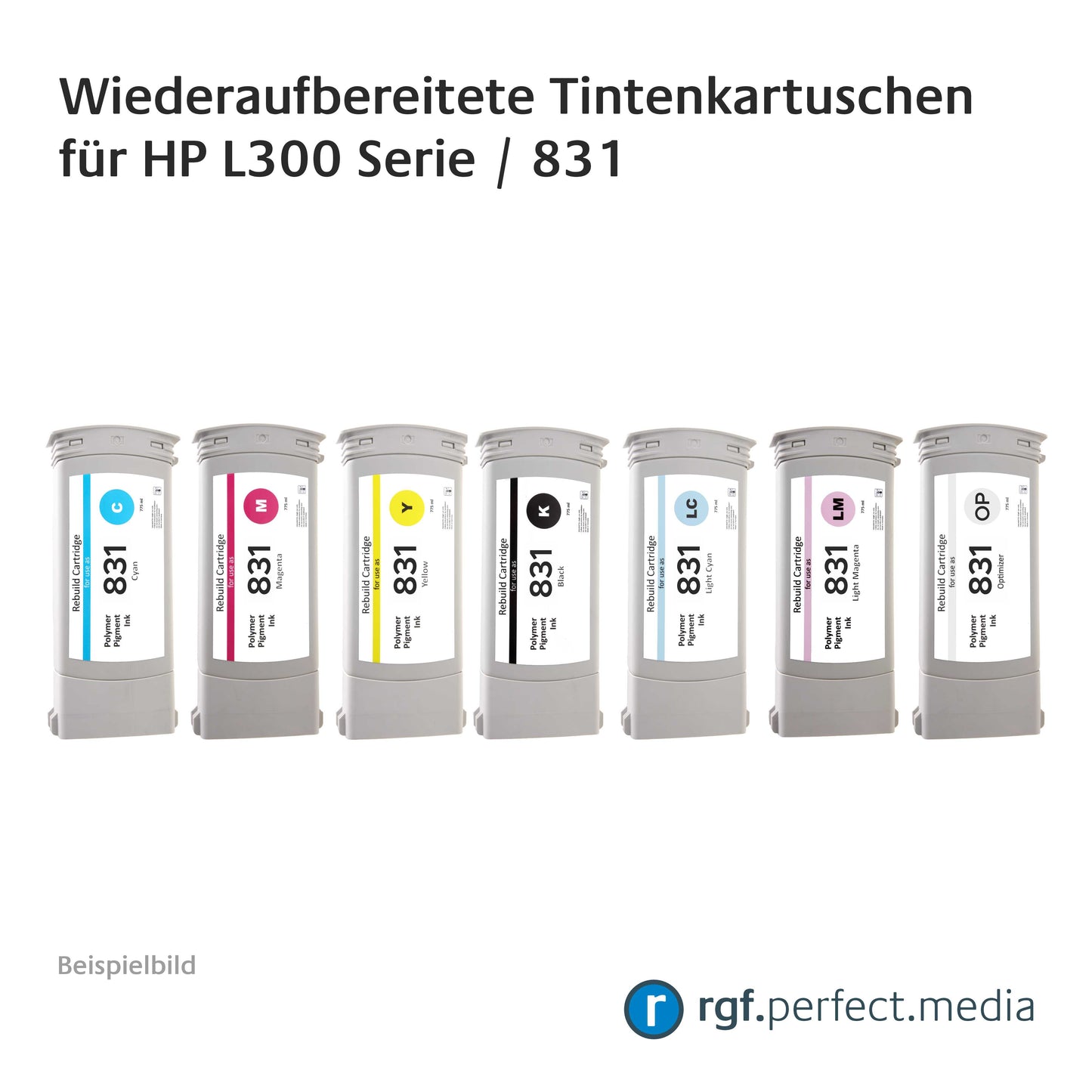 Wiederaufbereitete Tintenkartuschen No.831 Serie kompatibel für Hewlett Packard L300 Serie