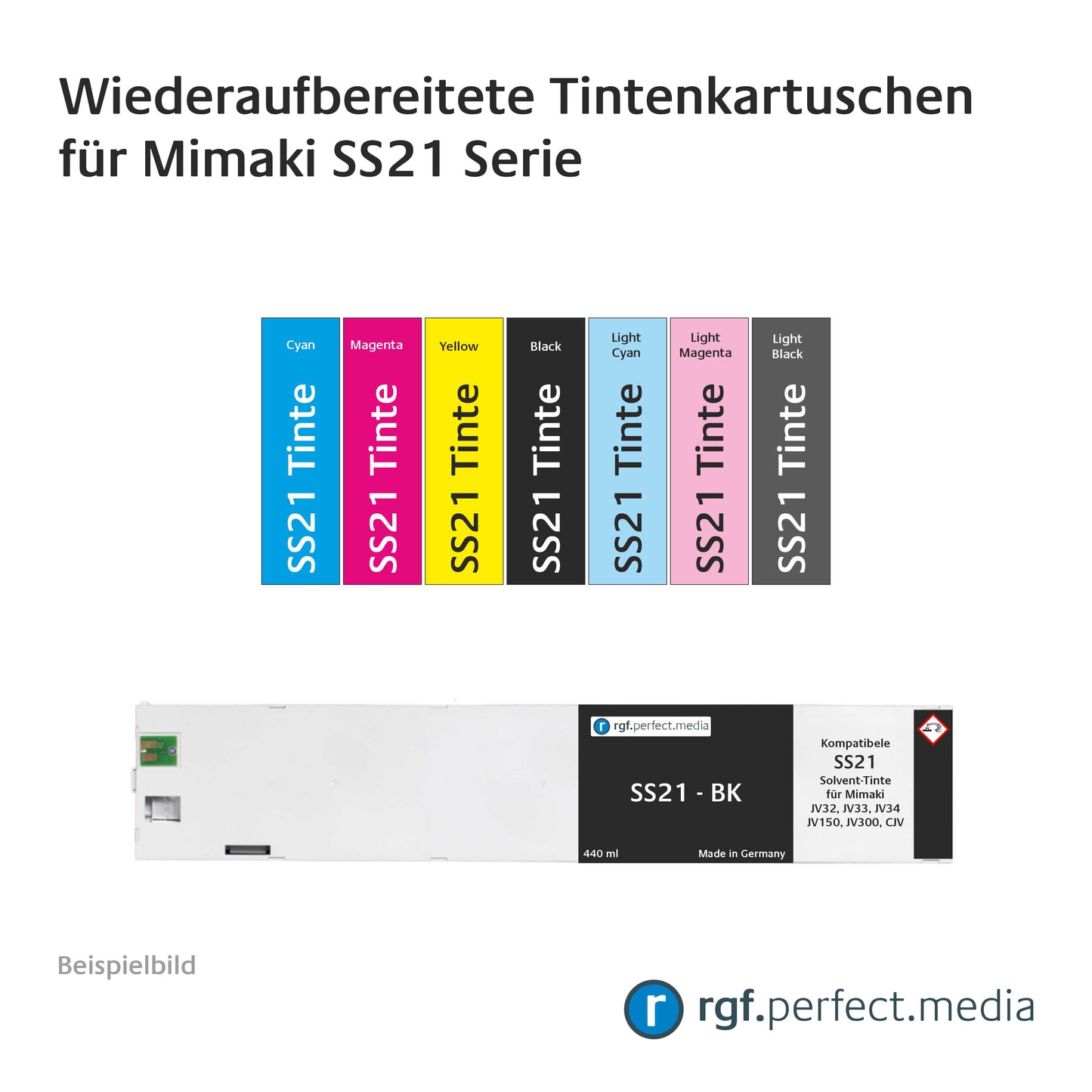 Remanufactured ink cartridges compatible for Mimaki Solvent Series SS21