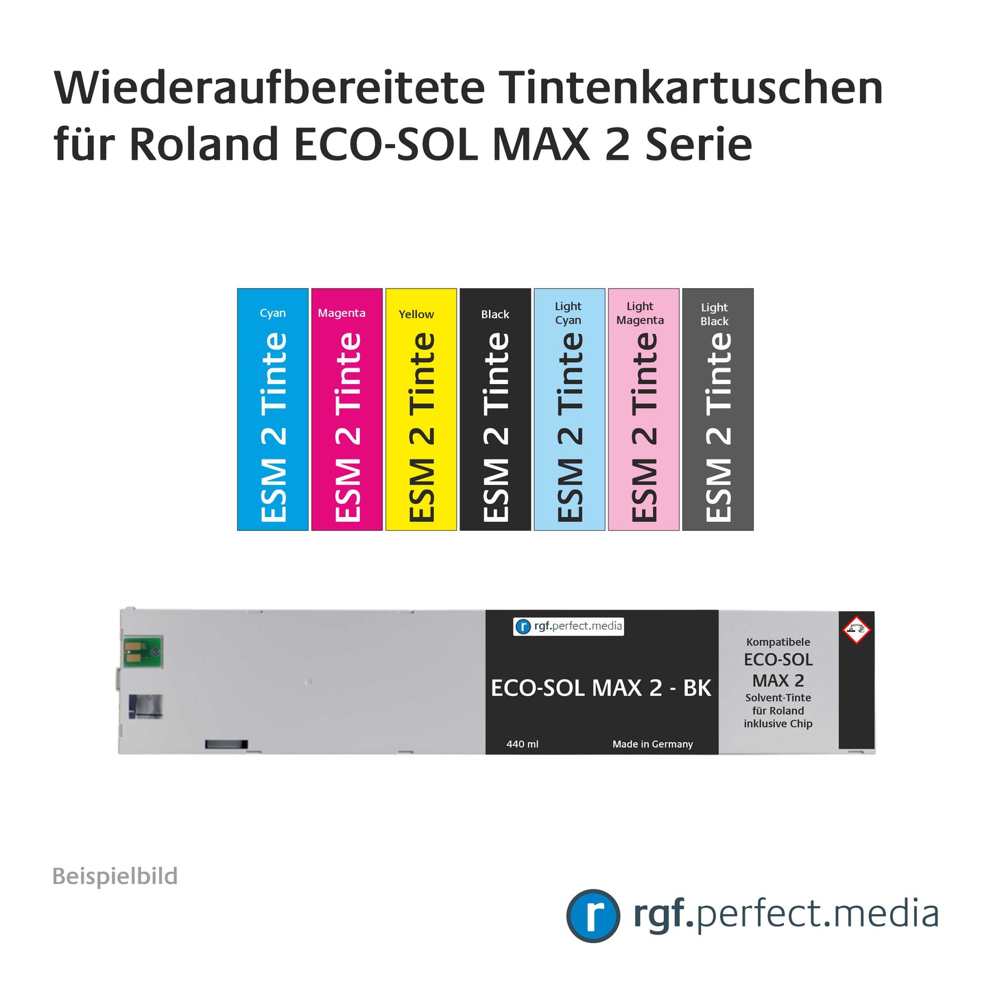 Wiederaufbereitete Tintenkartuschen kompatibel für Roland ECO-SOL MAX 2 Serie