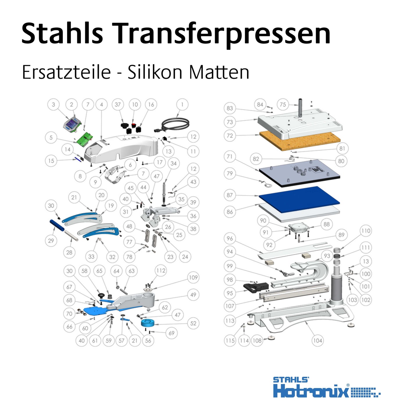 Stahls Transferpresse - Ersatzteile - Silikon Matten