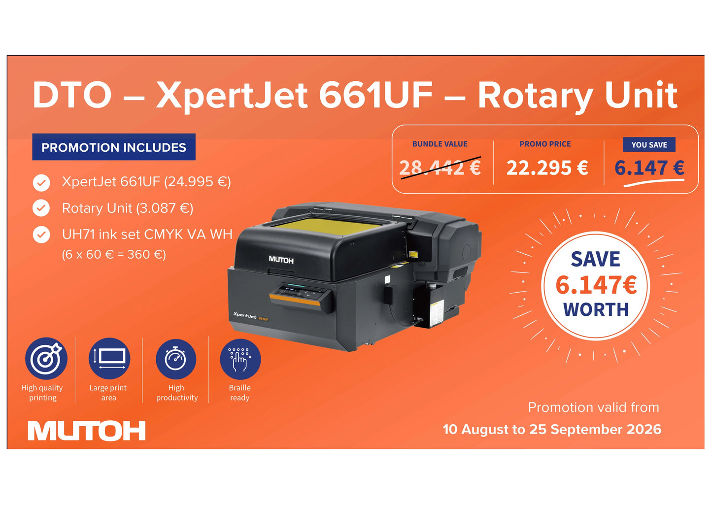 Mutoh - XpertJet 661UF - Sonderpreise bis 25.09.26
