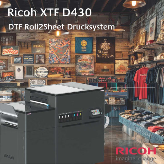 Ricoh XTF D430 „DTF-Cube“ Roll2Sheet DTF Drucksystem